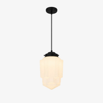Bild in Gallery-Viewer laden, Vintage Art Deco Milchglas Pendelleuchte
