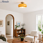 Load image into Gallery viewer, Retro Brass Bauhaus Glass Disc Ceiling Lamp