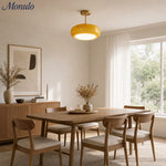 Load image into Gallery viewer, Retro Brass Bauhaus Glass Disc Ceiling Lamp