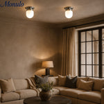 Cargar imagen en el visor de la Galería, Lámpara de doble función de cristal opalino: elegante luminaria para techo y pared para hogares modernos.