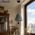 Cargar imagen en el visor de la Galería, Lámpara colgante de tela Solmire - Pantalla floral plisada con acentos de madera y hierro para comedor e isla de cocina
