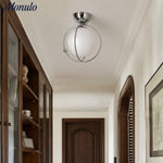 Load image into Gallery viewer, Kallera Flush Mount Ceiling Light - Glass and Metal Planet Orb Space Age Light for Bedroom and Hallway
