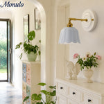 Load image into Gallery viewer, Eloria Retro Ceramic Wall Sconce - Floral Metal and Ceramic Wall Lamp for Bedroom and Hallway