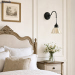 Load image into Gallery viewer, Eloria Vintage Wall Sconce - Ceramic Flower Shade and Black Metal Arm for Bedroom and Hallway