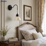 Load image into Gallery viewer, Eloria Vintage Wall Sconce - Ceramic Flower Shade and Black Metal Arm for Bedroom and Hallway
