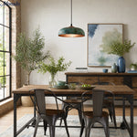 Load image into Gallery viewer, Ivoran Hammered Copper Dome Pendant Light - Green Patina Vintage Metal for Kitchen and Dining Room