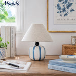 Load image into Gallery viewer, Eloria Ceramic Table Lamp - Fabric Shade Modern Minimalist Desk Lamp for Reading and Lounge Areas