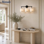 Load image into Gallery viewer, Hanton Modern 3-Light Wall Sconce – Milk Glass Fixture for Bathroom, Hallway, and Living Spaces