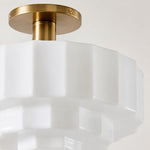 Bild in Gallery-Viewer laden, Geotower Glas Stufen Einbau-Deckenleuchte - Vintage-inspirierte Glas-Metall-Deckenleuchte für Zuhause