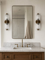 Load image into Gallery viewer, Eloise Vintage Scalloped Milk Glass Wall Sconce - Modern Accent Lighting for Bathroom and Bedroom
