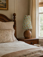 Load image into Gallery viewer, Florence Floral Fabric Table Lamp – Vintage Wood Base Bedside Light for Bedroom, Reading Nook