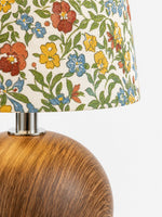 Load image into Gallery viewer, Florence Floral Fabric Table Lamp – Vintage Wood Base Bedside Light for Bedroom, Reading Nook