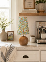 Load image into Gallery viewer, Florence Floral Fabric Table Lamp – Vintage Wood Base Bedside Light for Bedroom, Reading Nook