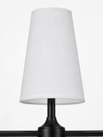 Load image into Gallery viewer, Strellux 4-Light Linear Chandelier with White Fabric Drum Shades, Brass or Black Dining Room and Kitchen Island Lighting
