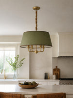 Bild in Gallery-Viewer laden, Tela Stoffschirm Kronleuchter mit Geschwungenem Arm Design und Leinen Schirmen - Metall Vintage Stil für Esszimmer