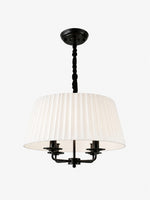 Load image into Gallery viewer, Tela French Style 4-Light Pleated Fabric Shade Chandelier with Painted Iron Frame for Bedroom and Dining Room
