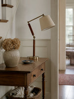 Charger l'image dans la visionneuse de galerie, Lampe de table réglable en bois massif avec abat-jour en tissu, pour bureau, table de chevet et coin lecture