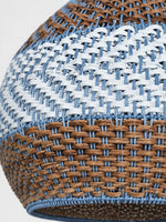Cargar imagen en el visor de la Galería, Lámpara colgante de ratán azul tejida a mano