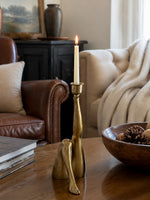 Load image into Gallery viewer, Kickra Sculptural Gold Leg Base Candle Holder - Dining and Living Decor
