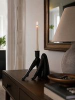 Load image into Gallery viewer, Kickra Sculptural Gold Leg Base Candle Holder - Dining and Living Decor