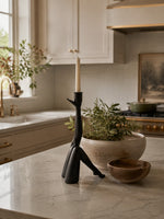 Load image into Gallery viewer, Kickra Sculptural Gold Leg Base Candle Holder - Dining and Living Decor