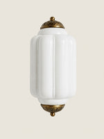 Load image into Gallery viewer, Eloise Vintage Scalloped Milk Glass Wall Sconce - Modern Accent Lighting for Bathroom and Bedroom