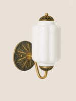 Load image into Gallery viewer, Eloise Vintage Scalloped Milk Glass Wall Sconce - Modern Accent Lighting for Bathroom and Bedroom
