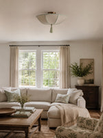 Bild in Gallery-Viewer laden, Valoflor florale Deckenleuchte aus Leinen mit Blütenblättern und mehrlagigem Stoff, flächenbündige Montage für Wohnzimmer und Schlafzimmer