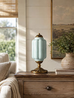 Bild in Gallery-Viewer laden, Eloise Scallop Glasschirm Vintage-inspirierte Tischlampe für Schlafzimmer und Wohnzimmer Akzentbeleuchtung
