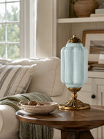 Bild in Gallery-Viewer laden, Eloise Scallop Glasschirm Vintage-inspirierte Tischlampe für Schlafzimmer und Wohnzimmer Akzentbeleuchtung