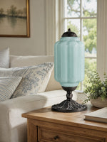 Bild in Gallery-Viewer laden, Eloise Scallop Glasschirm Vintage-inspirierte Tischlampe für Schlafzimmer und Wohnzimmer Akzentbeleuchtung