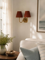 Charger l'image dans la visionneuse de galerie, Applique murale en tissu Luvora avec abat-jour tambour - Applique plissée classique