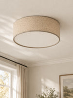 Load image into Gallery viewer, Dumora Drum Flush Mount Ceiling Light - Linen Shade Modern Elegance
