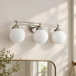 Load image into Gallery viewer, Glorica Glass Modern 3 Light Globe Vanity Wall Light for Bathroom