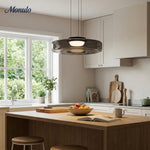 Cargar imagen en el visor de la Galería, Lámpara colgante de vidrio con forma de disco apilado Verdoma Iluminación nórdica contemporánea para cocinas