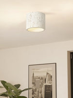 Load image into Gallery viewer, Cylindrical Travertine Lamp - LED Wabi Sabi Ceiling Light for Modern Homes