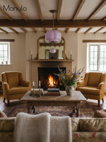 Load image into Gallery viewer, Vintage Milk Glass Semi Flush Mount Eloise Pendant Light