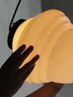 Load image into Gallery viewer, Vintage Art Deco Milk Glass Pendant Light