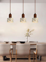 Load image into Gallery viewer, Wabi-sabi Style Water-polished Translucent Stone Retro Pendant Lamp