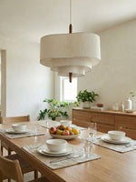 Load image into Gallery viewer, Softlume Wave Linen Shade Pendant Lamp - Modern Light for Dining Room