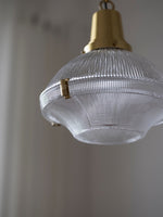 Load image into Gallery viewer, Ribbed Glass Pendant Light – Stylish Brass and Glass Pendant Light for Kitchen & Modern Interiors