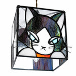 Charger l'image dans la visionneuse de galerie, stained glass cat pendant light material detail