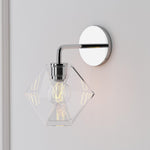 Load image into Gallery viewer, Talvior Faceted Glass Wall Sconce – Modern Style Bathroom or Hallway Accent Light