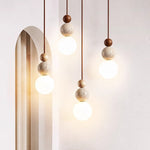 Bild in Gallery-Viewer laden, Travertin Stein Creme Retro Minimalistische LED Pendelleuchte