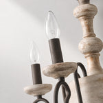Cargar imagen en el visor de la Galería, close detail of distressed wood-look body and candle socket