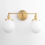 Charger l'image dans la visionneuse de galerie, Applique murale géométrique linéaire Lumio Globe – Luminaire moderne pour salle de bain, idéal pour les zones miroir et lavabo