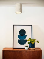 Load image into Gallery viewer, Cylindrical Travertine Lamp - LED Wabi Sabi Ceiling Light for Modern Homes