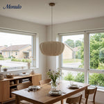 Load image into Gallery viewer, Blossine Linen Scalloped Pendant Light – Rustic to Modern Pendant for Kitchen and Dining Areas