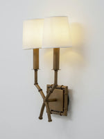 Load image into Gallery viewer, Vintage Fabric Wall Sconce – Double Drum Shade for Bedroom or Hallway