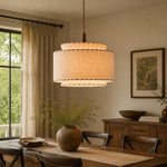 Load image into Gallery viewer, Hand-Stitched Linen Pendant Light
